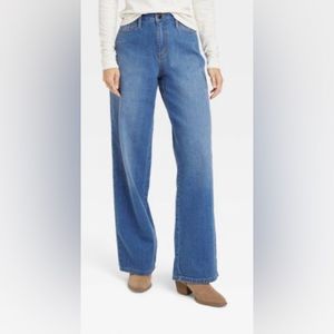 High-Rise Wide Leg Blue Jeans 12L Women’s